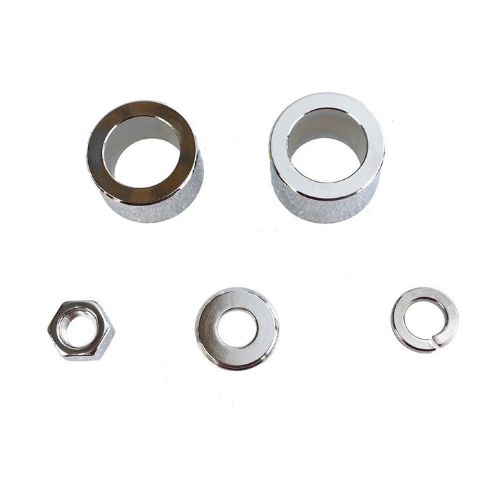 Front Axle Spacer Kit Smooth Style Chrome - V-Twin 2337-5 - Twin Cam Dyna 2006-2007