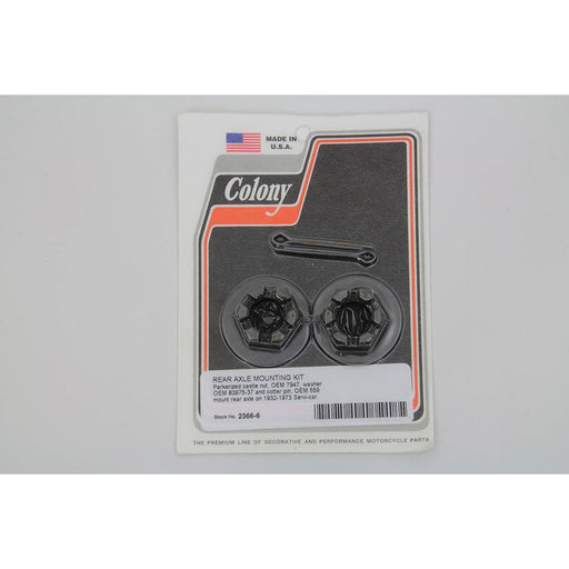 Rear Axle Nut and Lock Kit Parkerized - V-Twin 2366-6