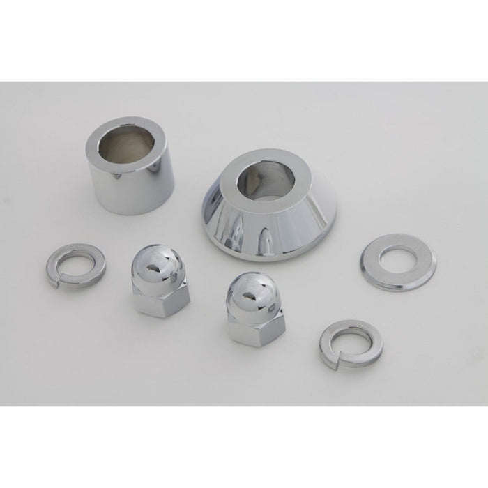 Front Axle Spacer Kit Smooth Style Chrome - V-Twin 2389-7 - Twin Cam Softail 2007+