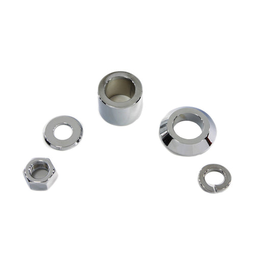 Front Axle Spacer Kit Smooth Style Chrome - V-Twin 2390-5 - Twin Cam Softail 2007+