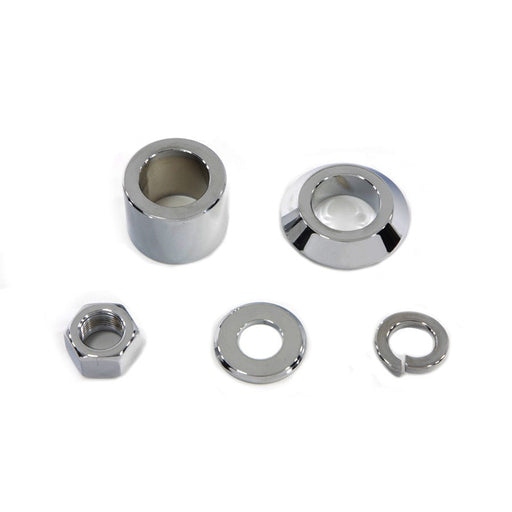 Front Axle Spacer Kit Smooth Style Chrome - V-Twin 2390-5 - Twin Cam Softail 2007+