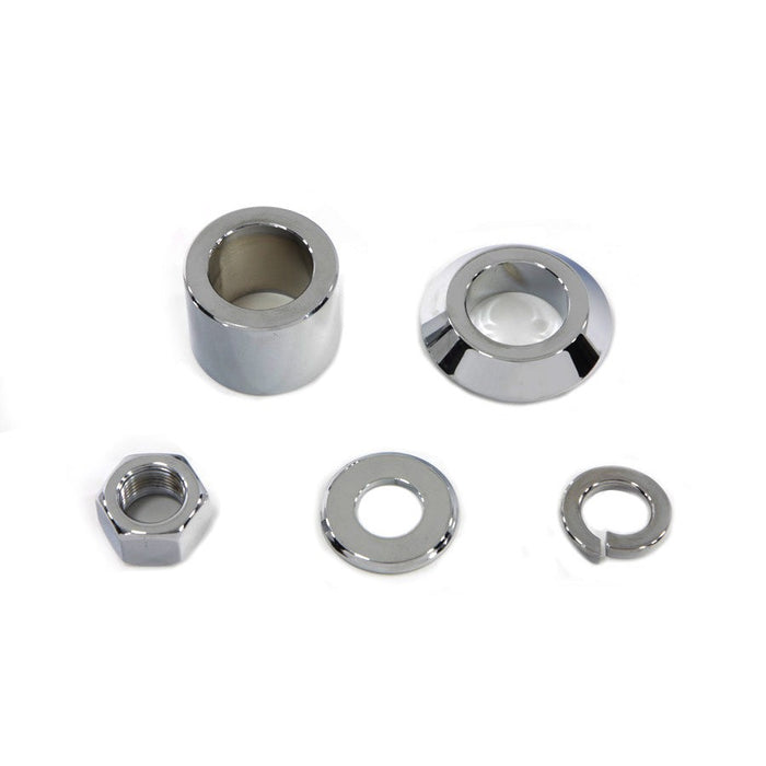 Front Axle Spacer Kit Smooth Style Chrome - V-Twin 2390-5 - Twin Cam Softail 2007+