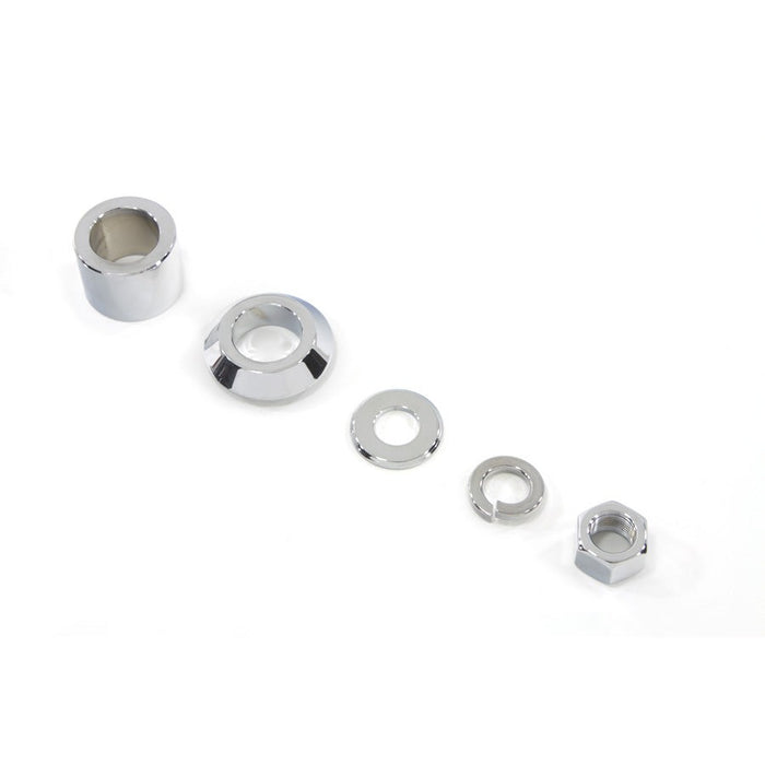 Front Axle Spacer Kit Smooth Style Chrome - V-Twin 2390-5 - Twin Cam Softail 2007+