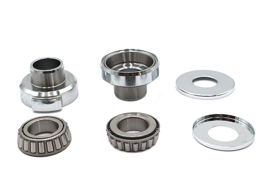 V-Twin Manufacturing Chrome Fork Neck Cup Kit with Stops