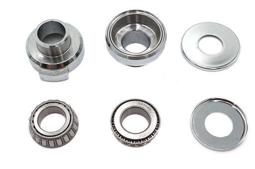 V-Twin Manufacturing Chrome Fork Neck Cup Kit with Stops - additional view 2