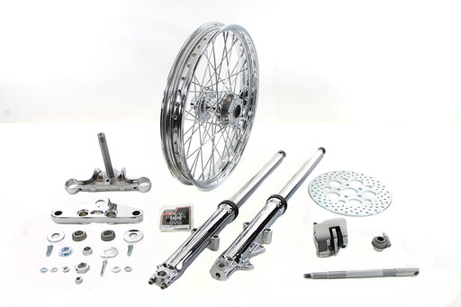V-Twin Manufacturing 41mm Front Fork Wheel Assembly with Chrome Sliders