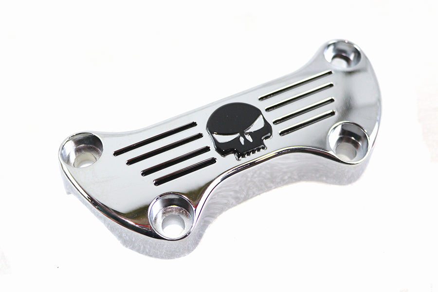MCM Skull Riser Top Clamp Chrome with Long Skirt - additional view 3