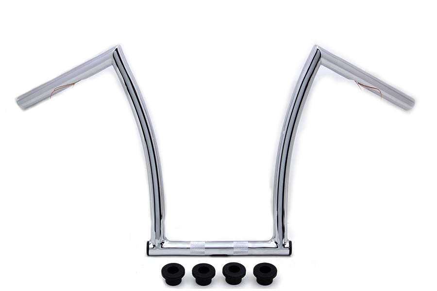 MCM 15 Chrome ChiZeled Z-Bar Handlebar with Indents