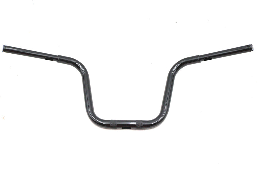 V-Twin Manufacturing 12 Mini Ape Hanger Handlebar with Indents Black