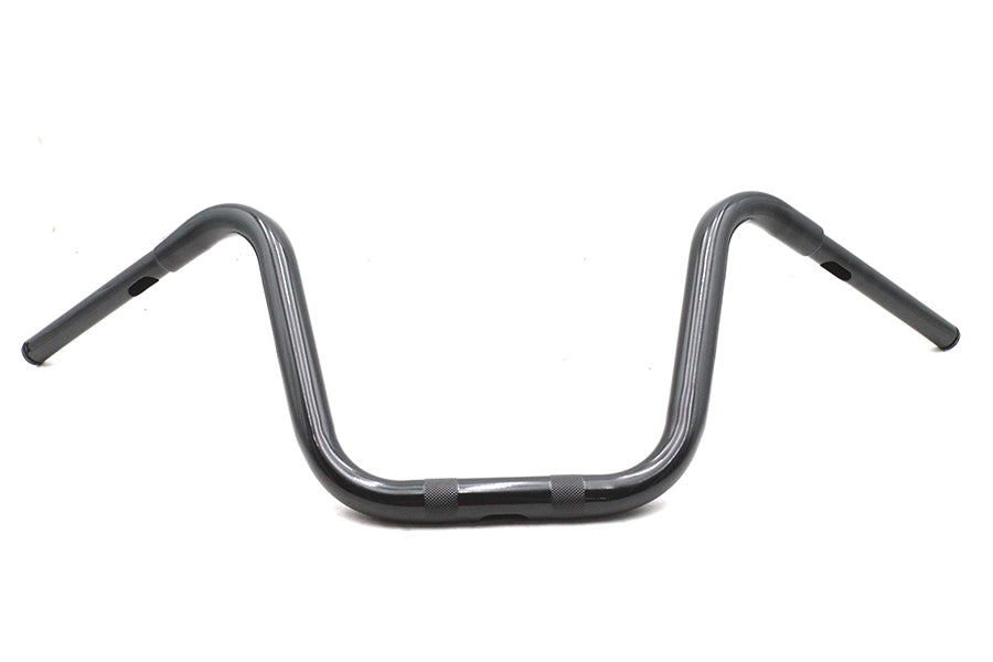 V-Twin Manufacturing 12 Mini Ape Hanger Handlebar with Indents Black - additional view 4