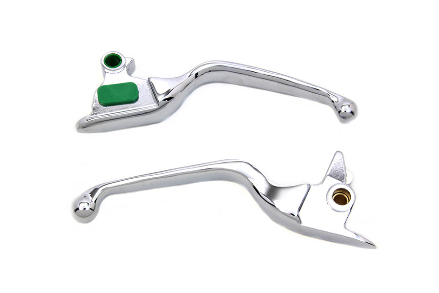 V-Twin Manufacturing Chrome Smooth Wide Hand Lever Set