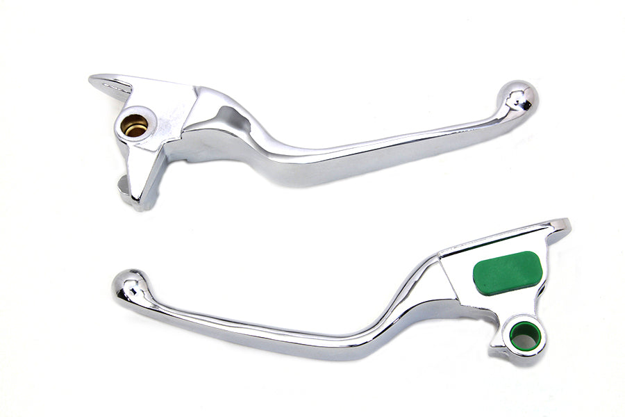 V-Twin Manufacturing Chrome Smooth Wide Hand Lever Set - additional view 3