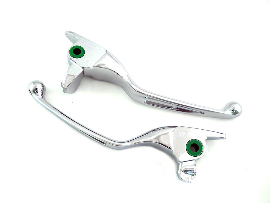 V-Twin Manufacturing M8 Slotted Hand Control Lever Kit Chrome