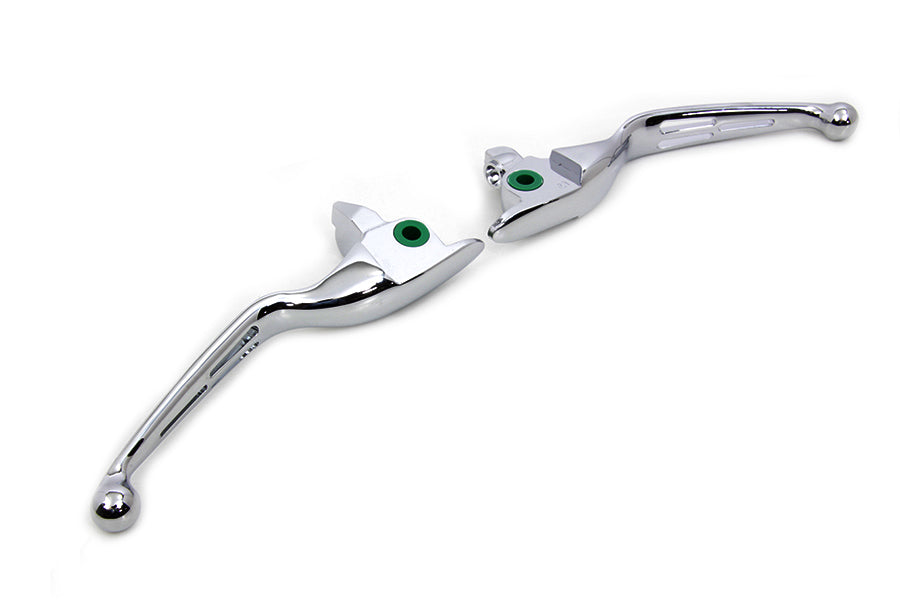 V-Twin Manufacturing M8 Slotted Hand Control Lever Kit Chrome - additional view 2