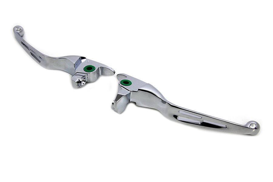 V-Twin Manufacturing M8 Slotted Hand Control Lever Kit Chrome - additional view 3