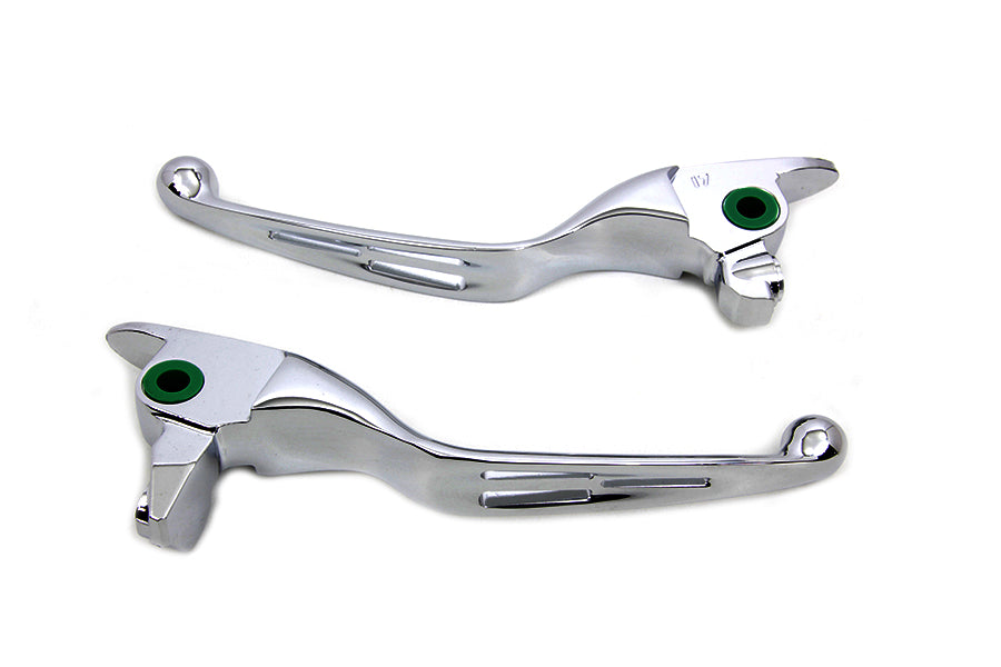 V-Twin Manufacturing M8 Slotted Hand Control Lever Kit Chrome - additional view 4