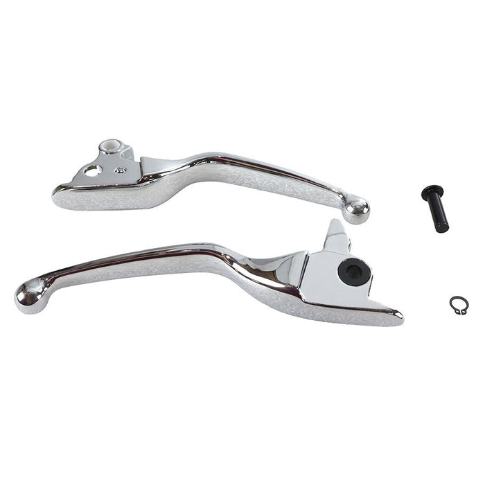 Chrome Smooth Contour Tamer Hand Lever Set - V-Twin 26-0741 - OEM 38843-08 - Twin Cam Touring 2008-2013