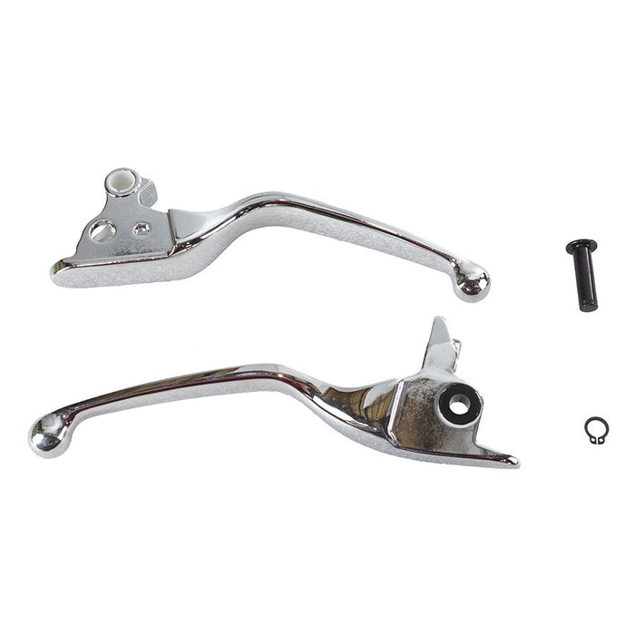 Chrome Smooth Contour Tamer Hand Lever Set - V-Twin 26-0741 - OEM 38843-08 - Twin Cam Touring 2008-2013