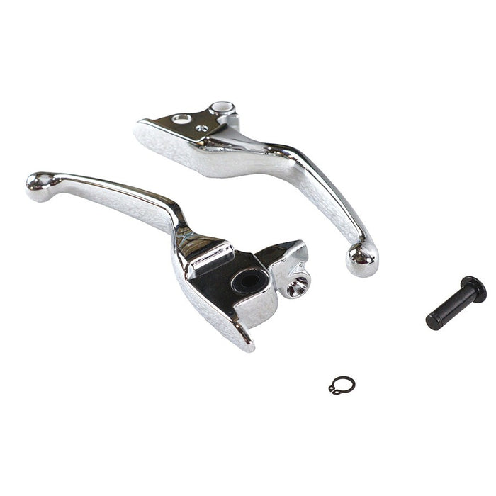 Chrome Smooth Contour Tamer Hand Lever Set - V-Twin 26-0741 - OEM 38843-08 - Twin Cam Touring 2008-2013