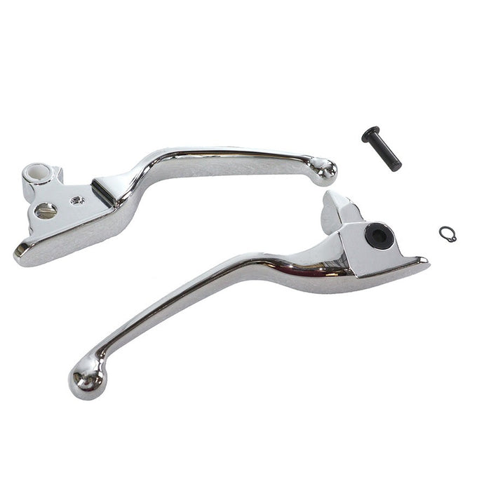 Chrome Smooth Contour Tamer Hand Lever Set - V-Twin 26-0741 - OEM 38843-08 - Twin Cam Touring 2008-2013