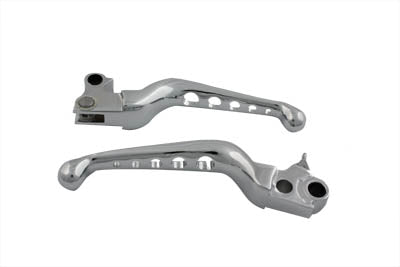V-Twin Manufacturing Chrome Drilled Hand Lever Set