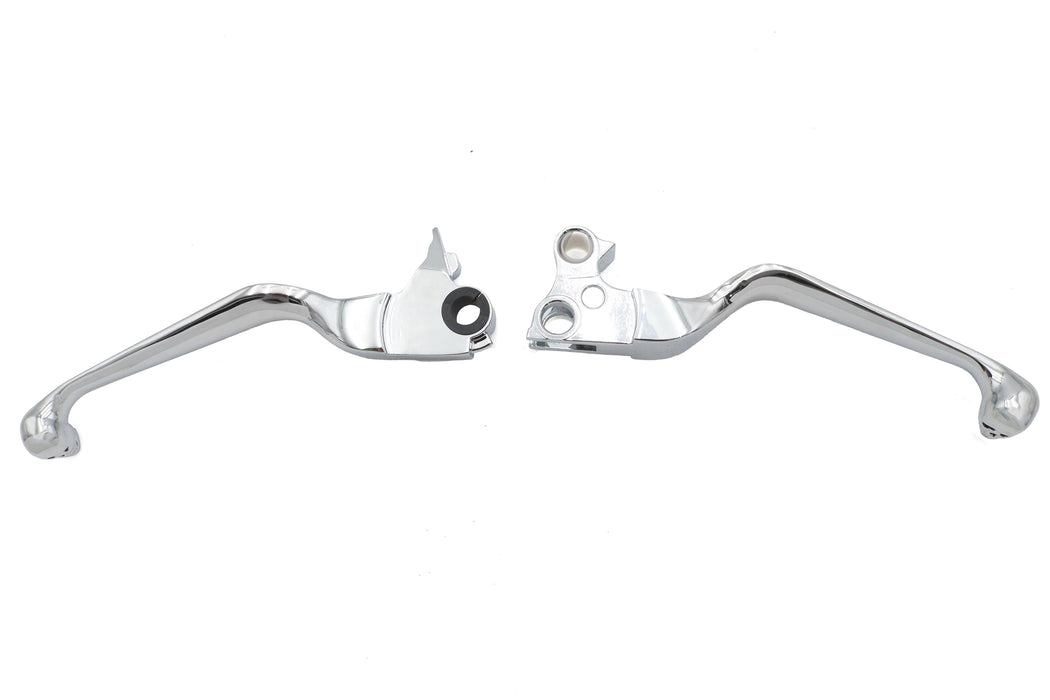 V-Twin Manufacturing Chrome Contour Hand Lever Set with Skull Ends - additional view 3