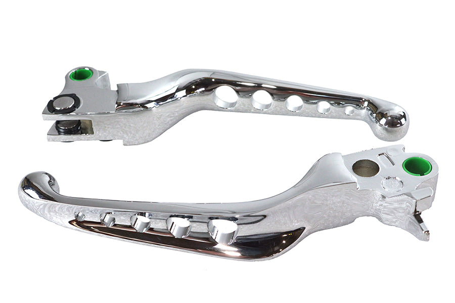 V-Twin Manufacturing Chrome Drilled Hand Lever Set