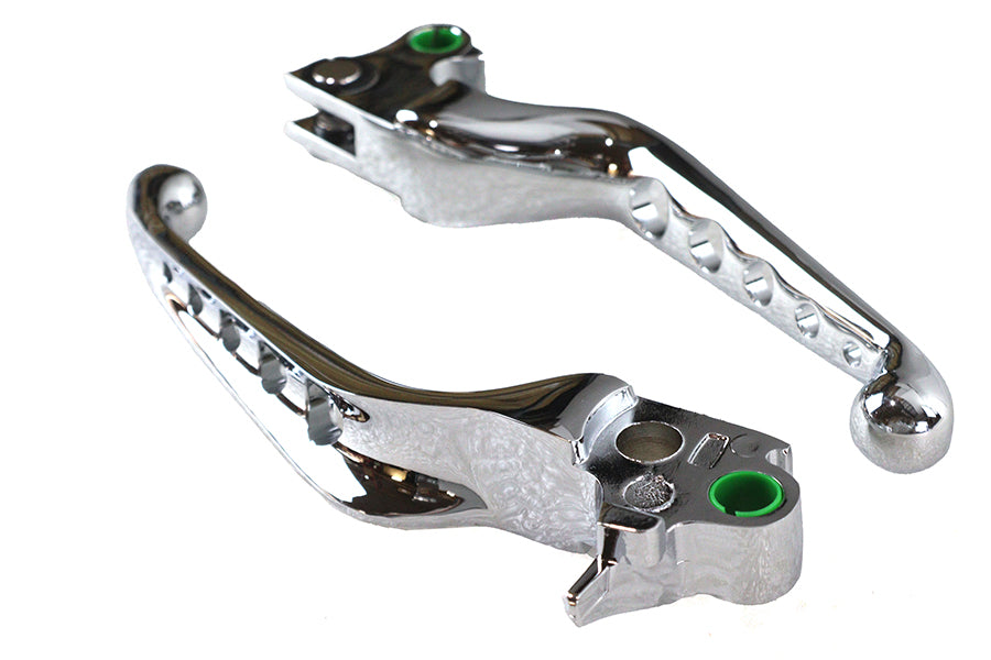 V-Twin Manufacturing Chrome Drilled Hand Lever Set - additional view 3