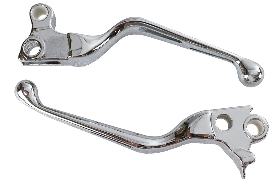 V-Twin Manufacturing Chrome Slotted Hand Lever Set - additional view 2