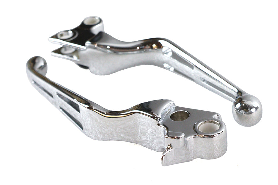 V-Twin Manufacturing Chrome Slotted Hand Lever Set - additional view 3