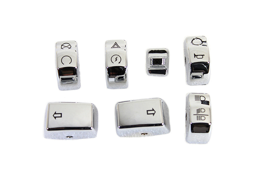 V-Twin Manufacturing Handlebar Switch Cap Set Chrome