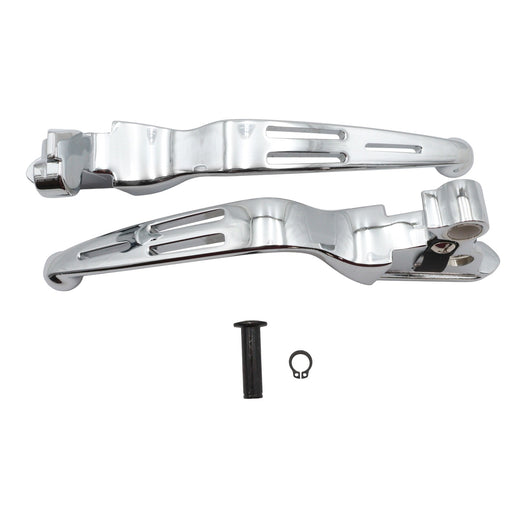Chrome Slotted Hand Lever Set - V-Twin 26-0895 - Twin Cam Touring 2008-2013