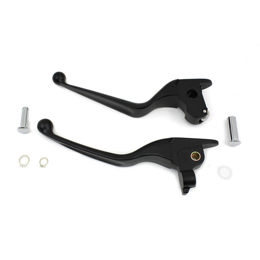 Black Wide Tamer Hand Lever Set - V-Twin 26-0940 - OEM 36700064 - Twin Cam Touring 2014-2016