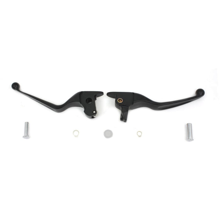 Black Wide Tamer Hand Lever Set - V-Twin 26-0940 - OEM 36700064 - Twin Cam Touring 2014-2016