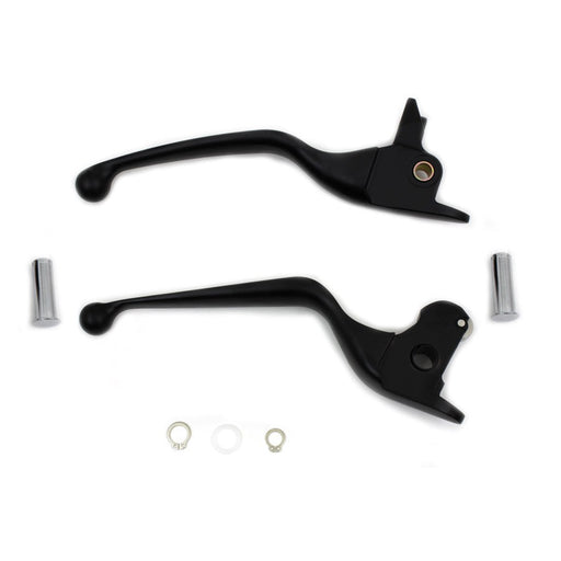 Black Wide Tamer Hand Lever Set - V-Twin 26-0940 - OEM 36700064 - Twin Cam Touring 2014-2016