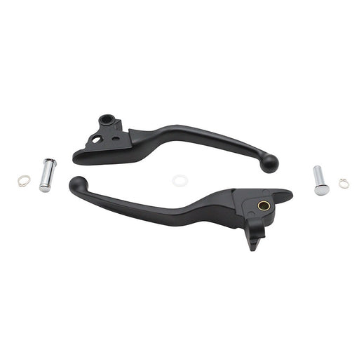 Black Narrow Smooth Contour Hand Lever Set - V-Twin 26-0963 - OEM 45015-08 - Twin Cam Touring 2008-2013