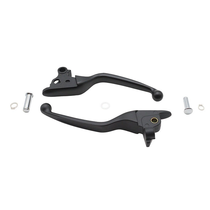 Black Narrow Smooth Contour Hand Lever Set - V-Twin 26-0963 - OEM 45015-08 - Twin Cam Touring 2008-2013
