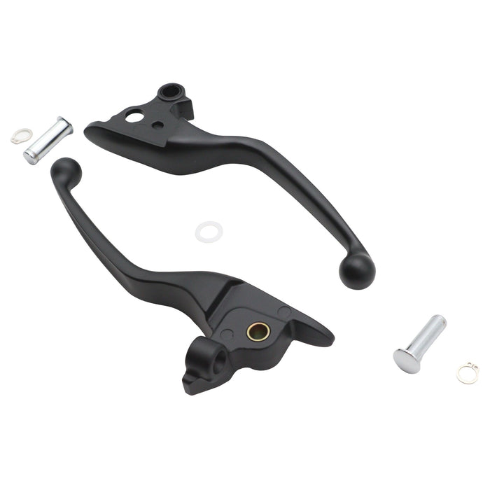 Black Narrow Smooth Contour Hand Lever Set - V-Twin 26-0963 - OEM 45015-08 - Twin Cam Touring 2008-2013