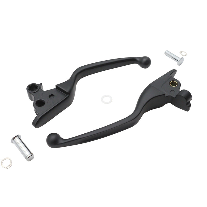 Black Narrow Smooth Contour Hand Lever Set - V-Twin 26-0963 - OEM 45015-08 - Twin Cam Touring 2008-2013
