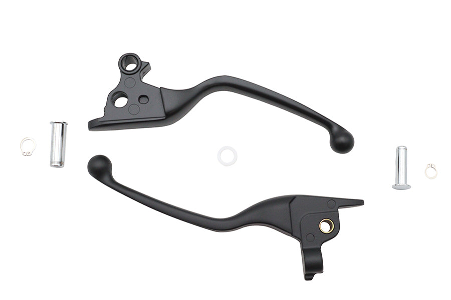 V-Twin Manufacturing Black Narrow Smooth Contour Hand Lever Set - additional view 2