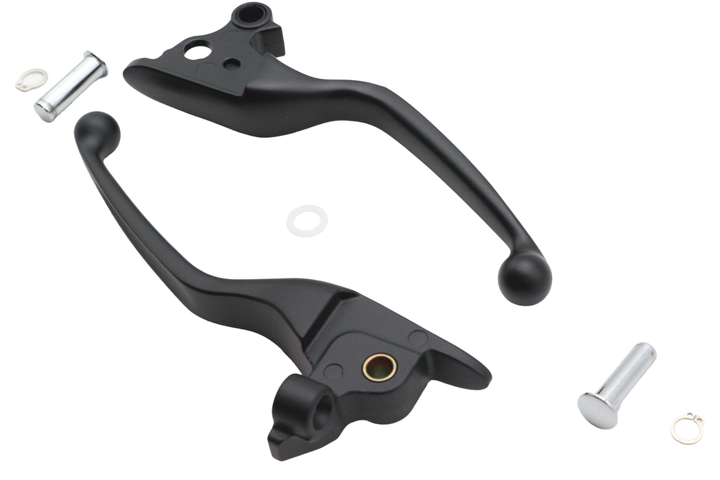 V-Twin Manufacturing Black Narrow Smooth Contour Hand Lever Set - additional view 3