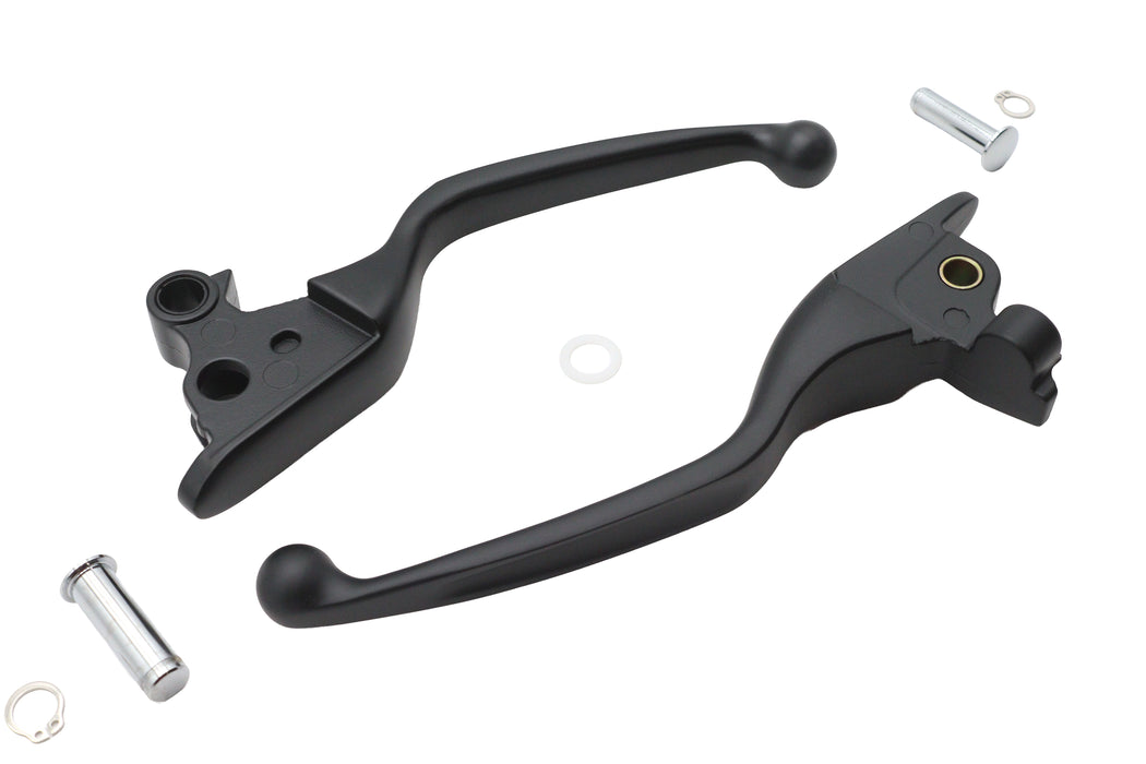 V-Twin Manufacturing Black Narrow Smooth Contour Hand Lever Set - additional view 4
