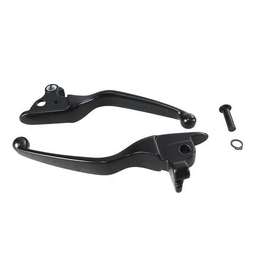 Black Smooth Contour Tamer Hand Lever Set - V-Twin 26-0981 - OEM 38845-08 - Twin Cam Touring 2008-2013