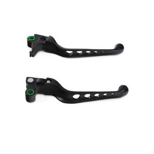 Black Drilled Hand Lever Set - V-Twin 26-0984