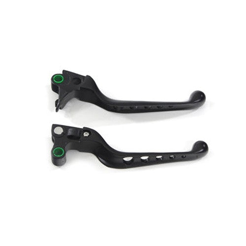 Black Drilled Hand Lever Set - V-Twin 26-0984