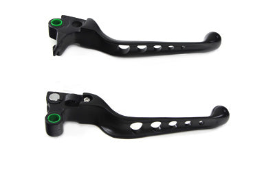 V-Twin Manufacturing Black Drilled Hand Lever Set