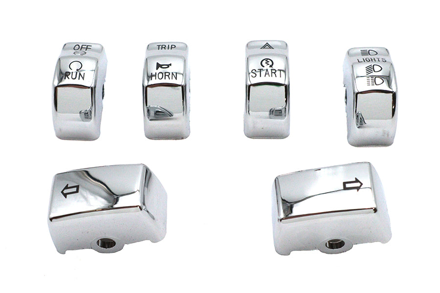 V-Twin Manufacturing Handlebar Switch Cap Set Chrome