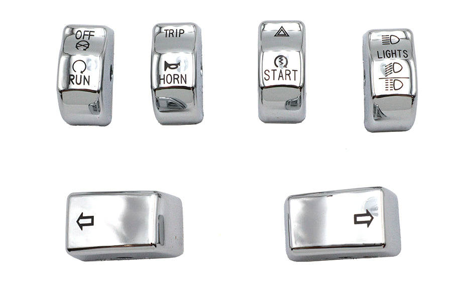 V-Twin Manufacturing Handlebar Switch Cap Set Chrome - additional view 2