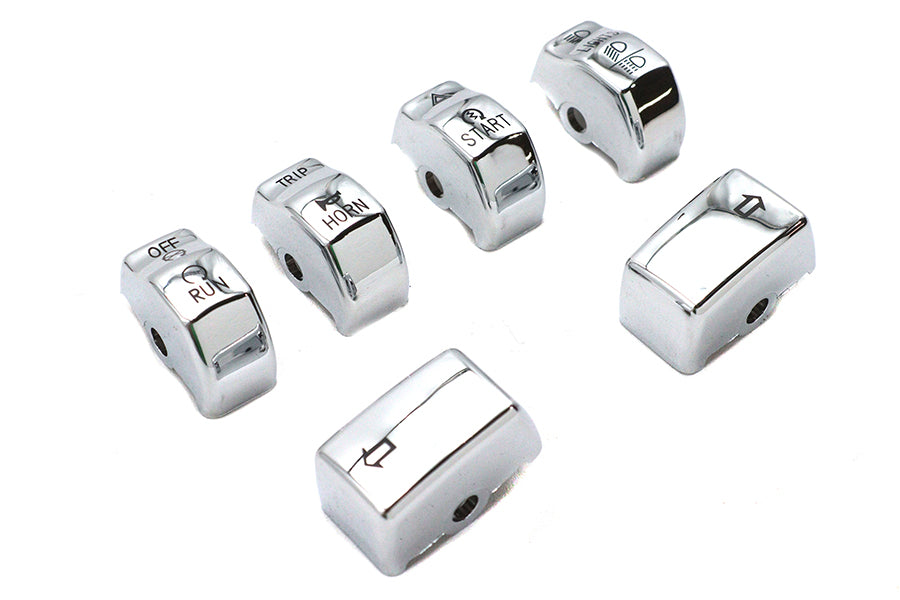 V-Twin Manufacturing Handlebar Switch Cap Set Chrome - additional view 4