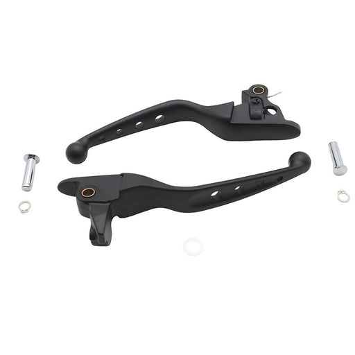 4 Hole Hand Lever Set Black - V-Twin 26-1020 - Milwaukee-Eight 2021-2023